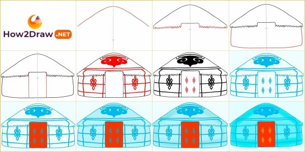 Юрта рисунок