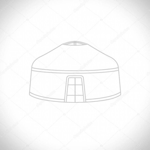 Раскраска бурятская юрта для детей