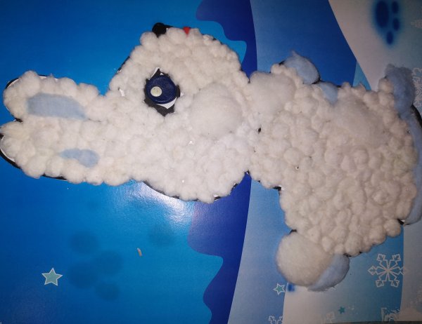 Аппликация из ваты