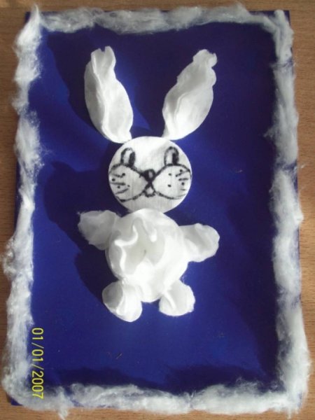 Аппликация из ватных дисков