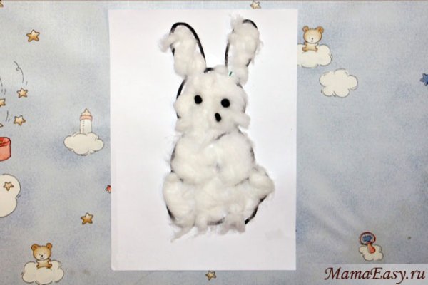 Аппликация из ваты