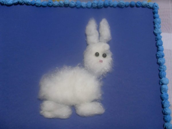 Поделка заяц из ваты
