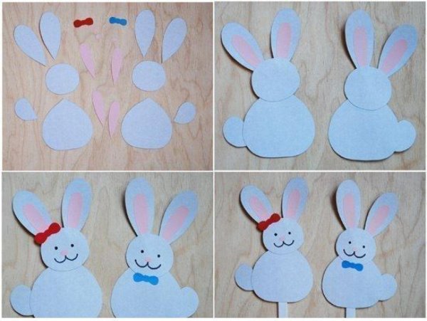 Зайчик поделки из бумаги для детей