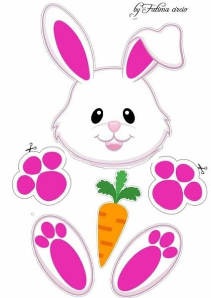 Детали зайчика для аппликации