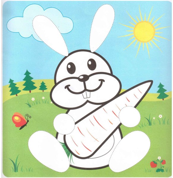 Объемная аппликация зайчик