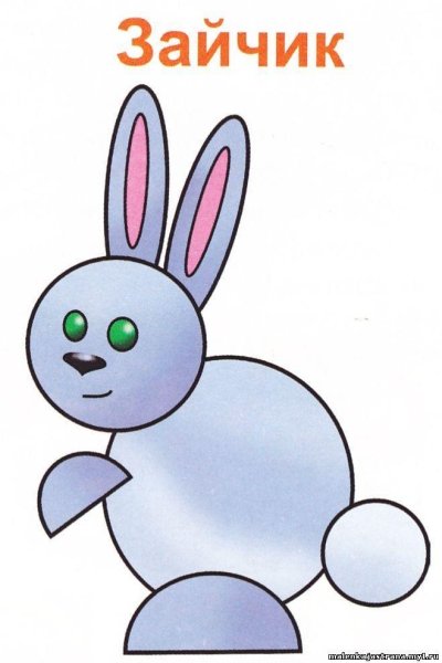 Аппликация заяц для малышей