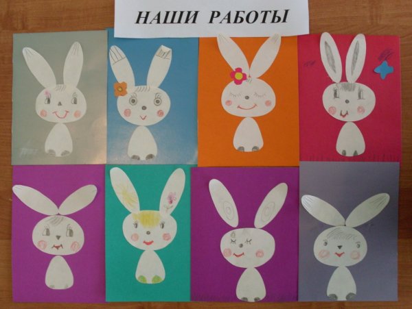 Аппликация зайчик