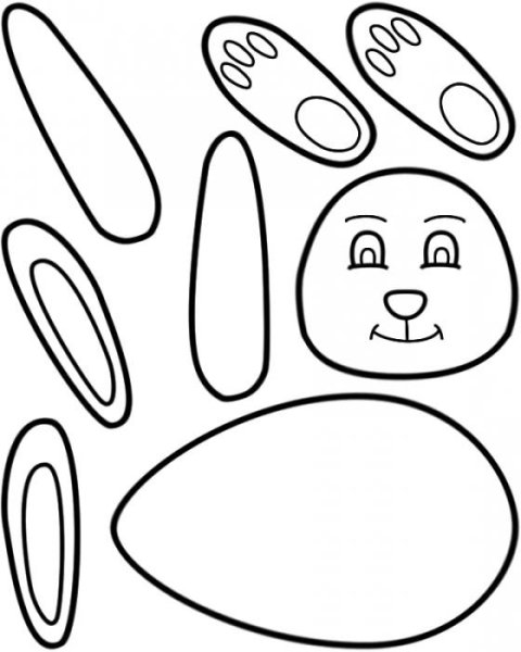 Аппликация зайчик