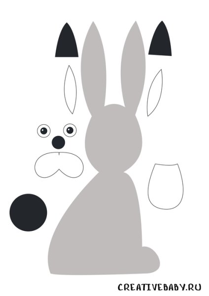 Аппликация заяц