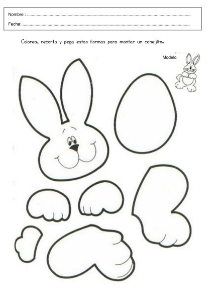 Шаблон для апплик заяц