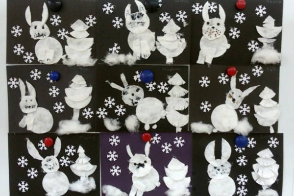 Аппликация зайчик в подготовительной группе