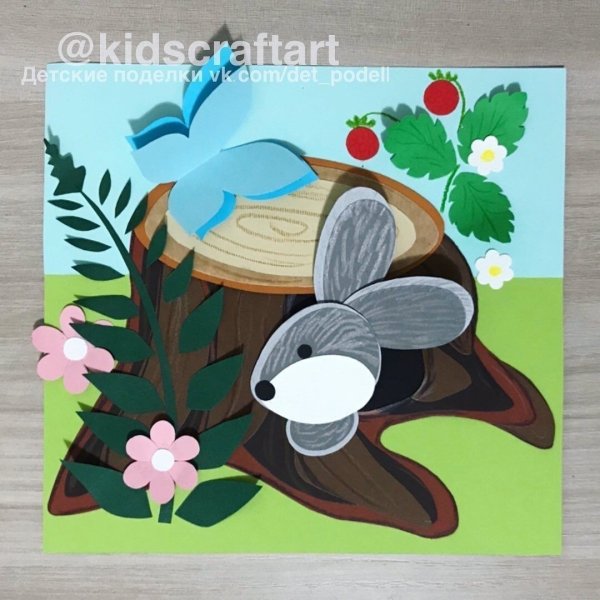 Заяц аппликация для детей