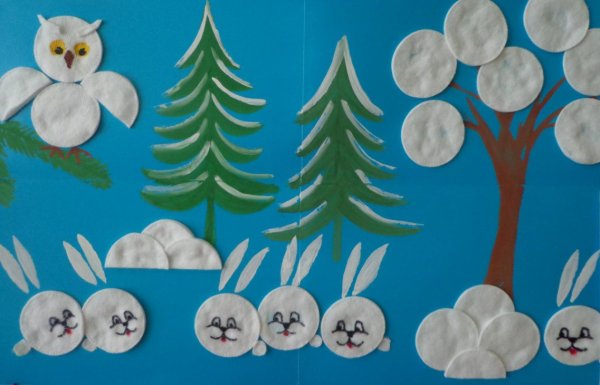 Зимняя аппликация для детей