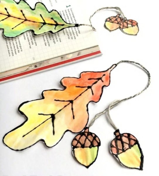 Закладка для книги из листьев