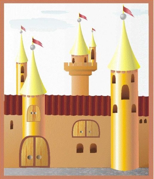 Замок из цветной бумаги