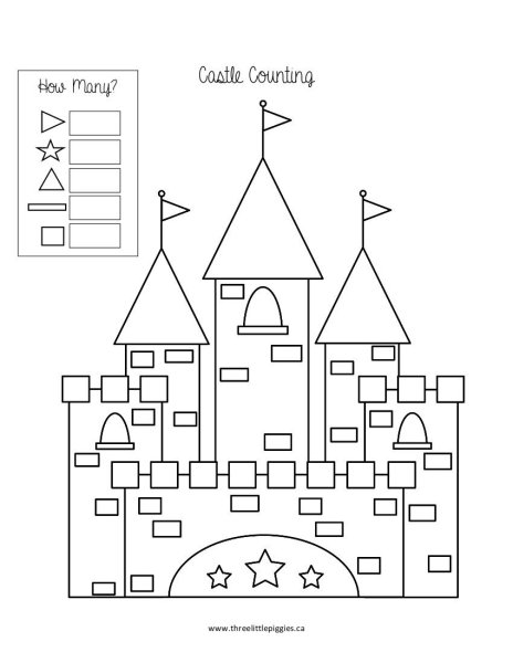Замок из геометрических фигур рисунок