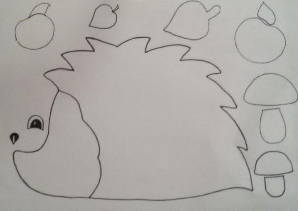 Аппликация Ежик из фетра