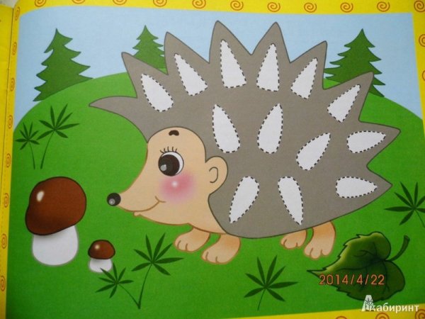 Аппликация для детей Ежик