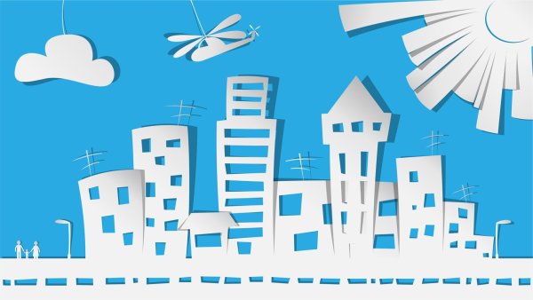 Объемная аппликация город