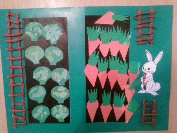 Заюшкин огород аппликация в младшей группе