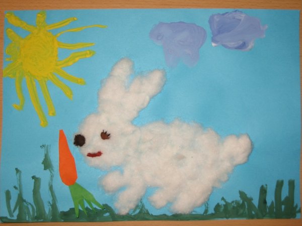 Аппликация с ватой