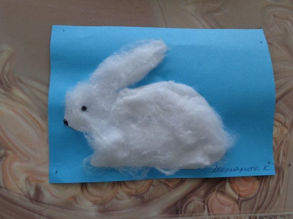 Аппликация из ваты