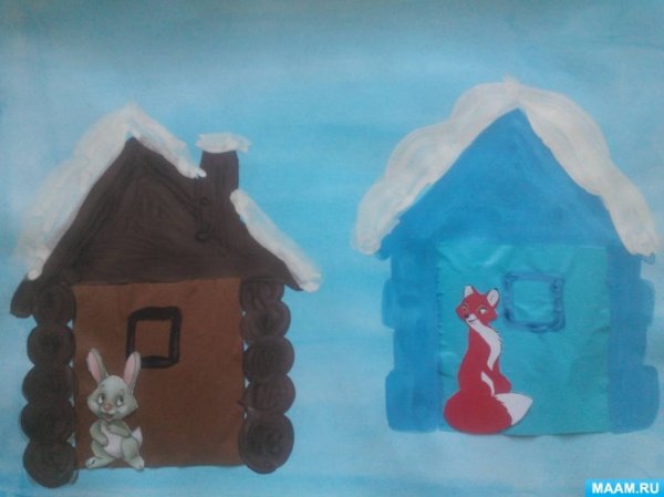 Рисование «избушка- Лубяная, избушка - Ледяная»