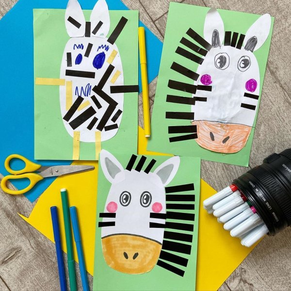 Аппликация Зебра старшая группа