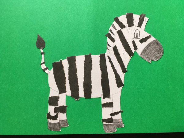 Аппликация Зебра в средней группе