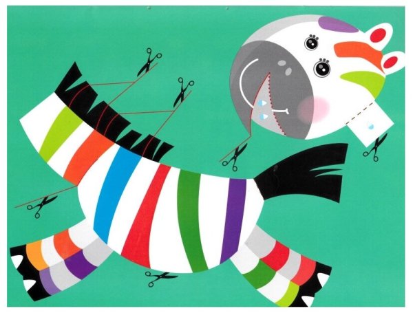 Зебра аппликация для детей