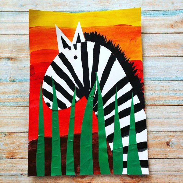 Зебра аппликация для детей