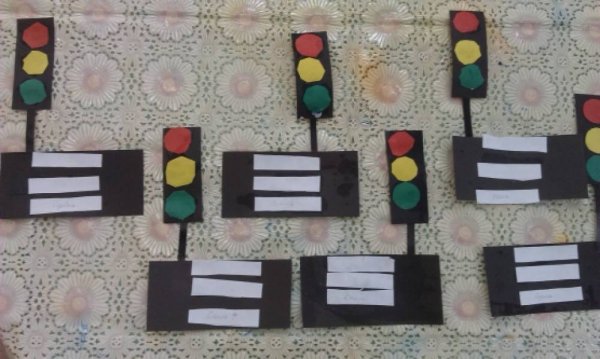 Аппликация светофор в младшей группе