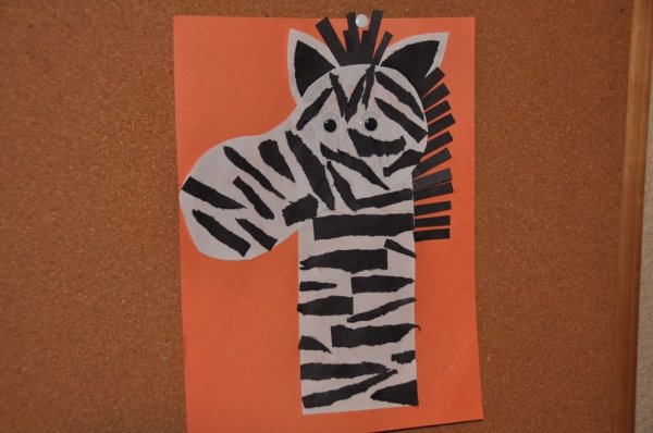 Аппликация Зебра старшая группа