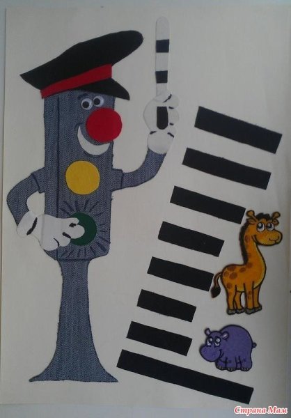 Весёлый светофор поделка