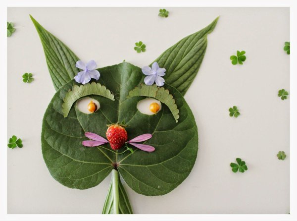 Объемная аппликация из природного материала