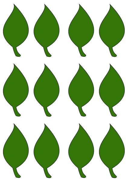 Трафарет листьев цветов