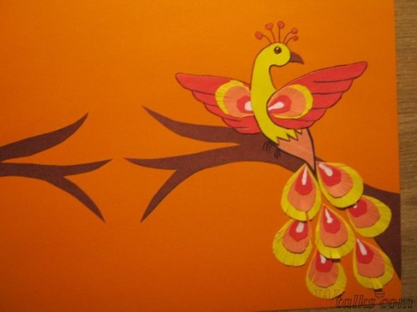 Аппликация Жар птица