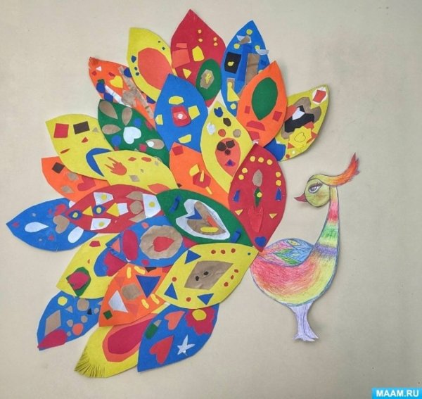 Аппликация Жар птица в подготовительной группе