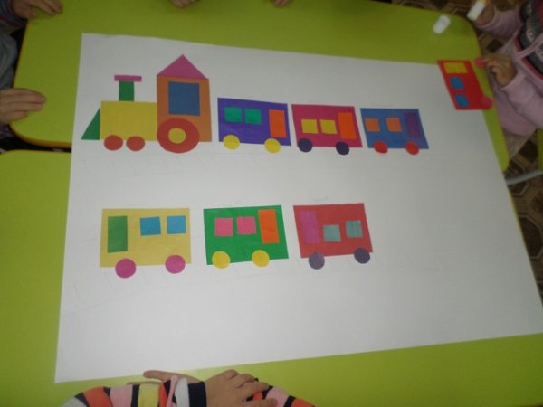 Аппликация поезд в средней группе