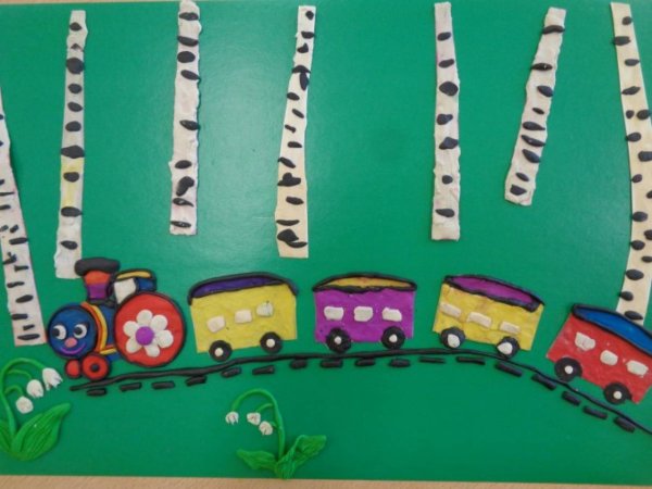 Аппликация паровоз старшая группа