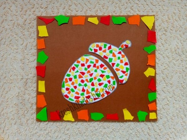 Обрывная аппликация гриб