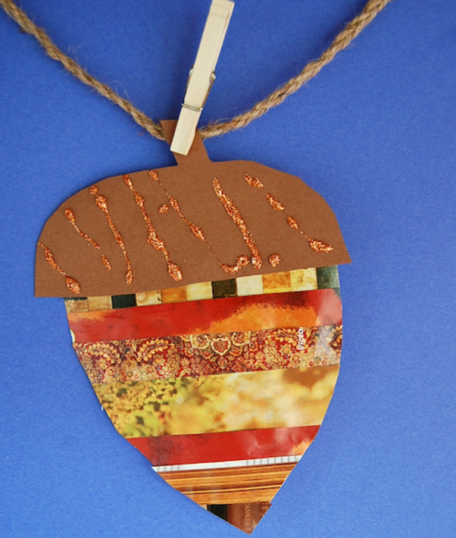 Поделка Желудь из бумаги