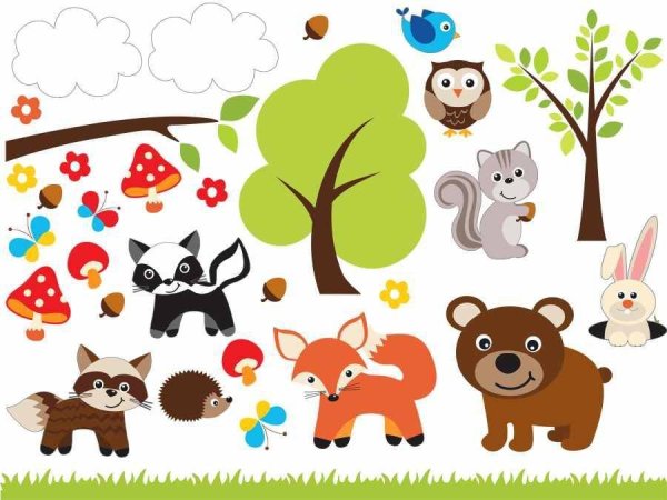 Лесные зверюшки для детей