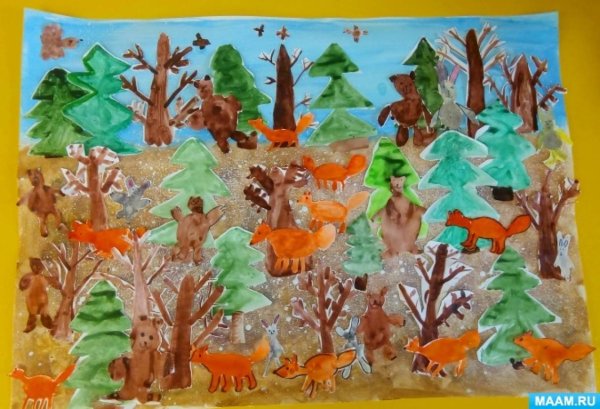 Коллективная аппликация в подготовительной группе