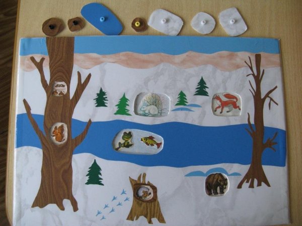 Панно зимний лес для занятий в детском саду