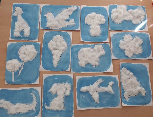 Облака из ваты поделка