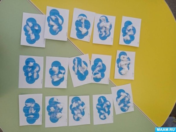 Аппликация живые облака в средней группе