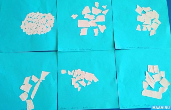 Обрывная аппликация живые облака