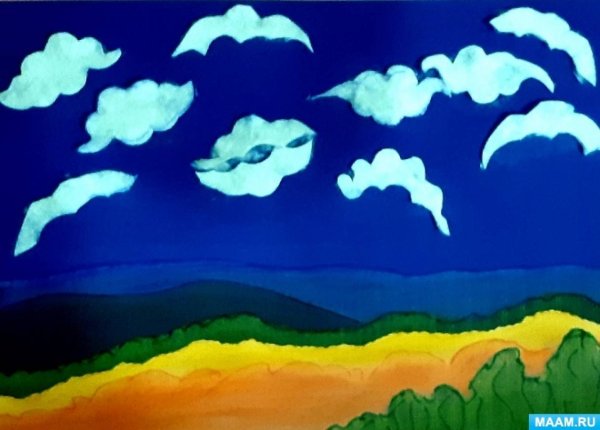 Облако аппликация для детей