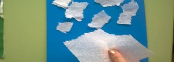 Разрывание бумаги аппликация